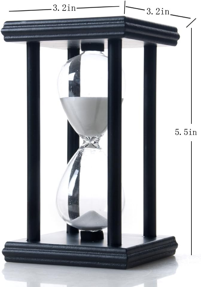 60-Minute Wood Sand Timer Hourglass | Bellaware White Decorative Timer