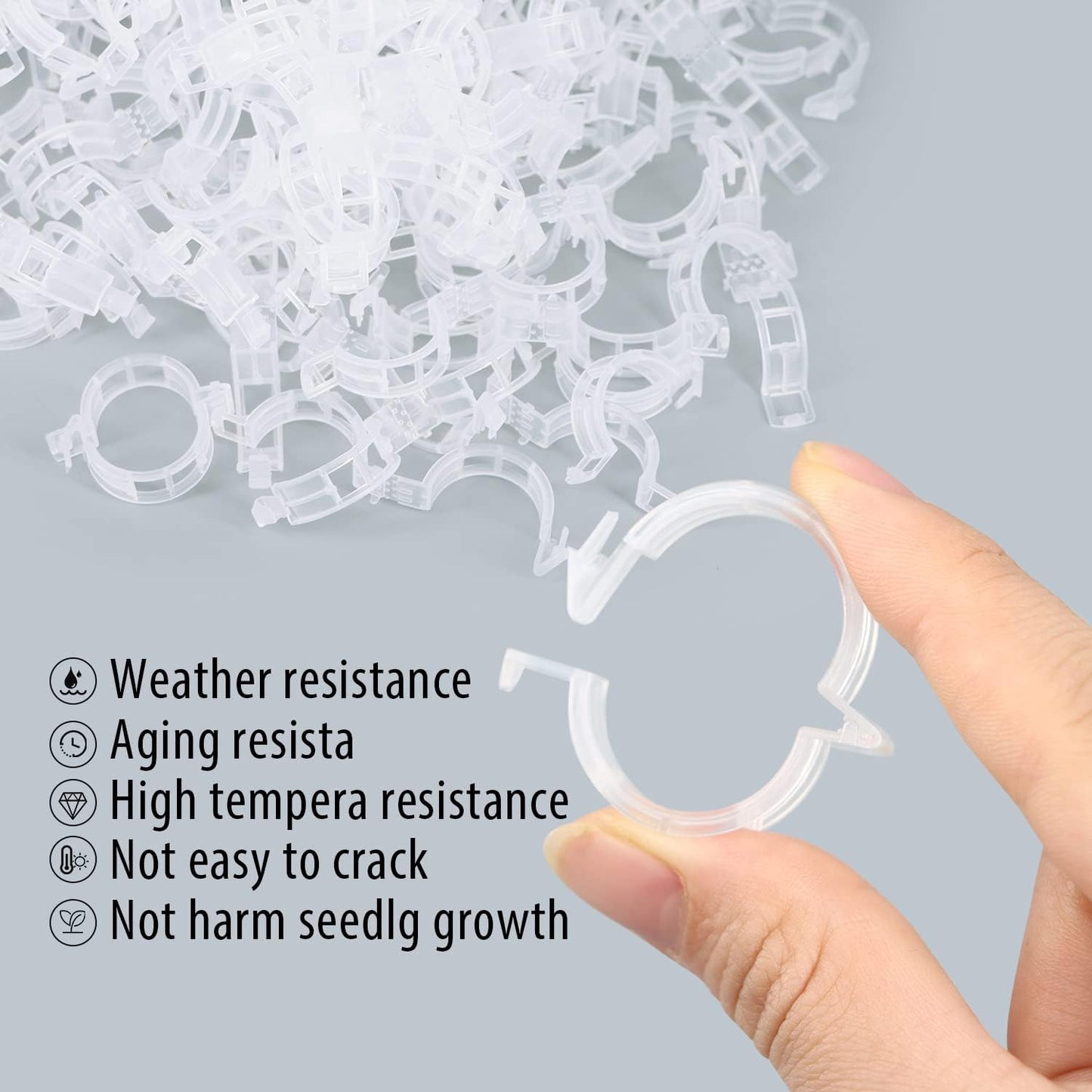 Tomato Clips by [Brand Name] - 100 Pcs Plastic Support Clips for Healthy Upright Growth | Ideal for Tomatoes, Cucumbers, and Grapes