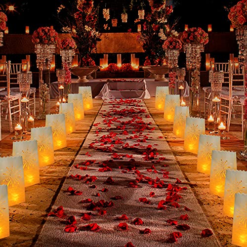 AceList 30 PCS Luminary Bags with 30 LED Tea Lights Flameless Candles Set for Weddings, Parties, Holidays – Bag+Candle Fireworks