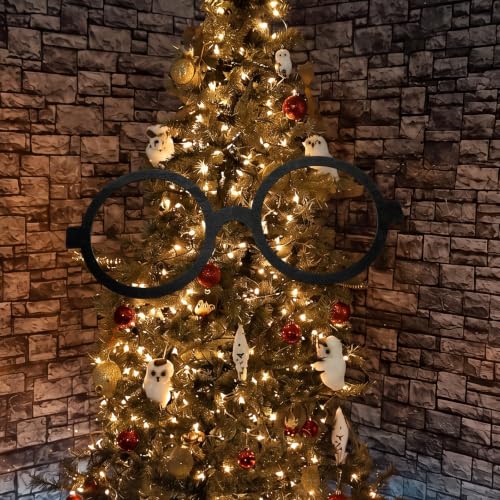 24 Inch Wizard Glasses Christmas Tree Ornament - Foldable Wooden Decor