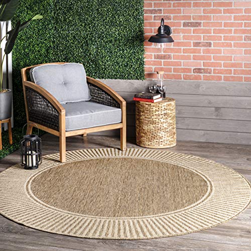 Outdoor Indoor Area Rug 5x8 Bordered Polypropylene Kid Pet Friendly Durable