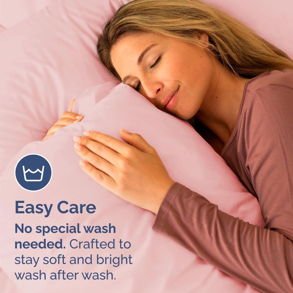 Skiennix Body Pillowcases Set of 4 | Soft, Breathable 20x54 Long Pillow Covers - Comfy & Fade-Free - Machine Washable (Baby Pink)