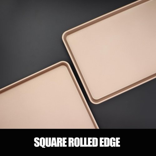 Amcorla Large Sheet Pans Cookie Sheet Set,Baking Sheets for Oven Nonstick,Cookie Tray Baking Pan Set,11x16inch,2-Piece,Gold