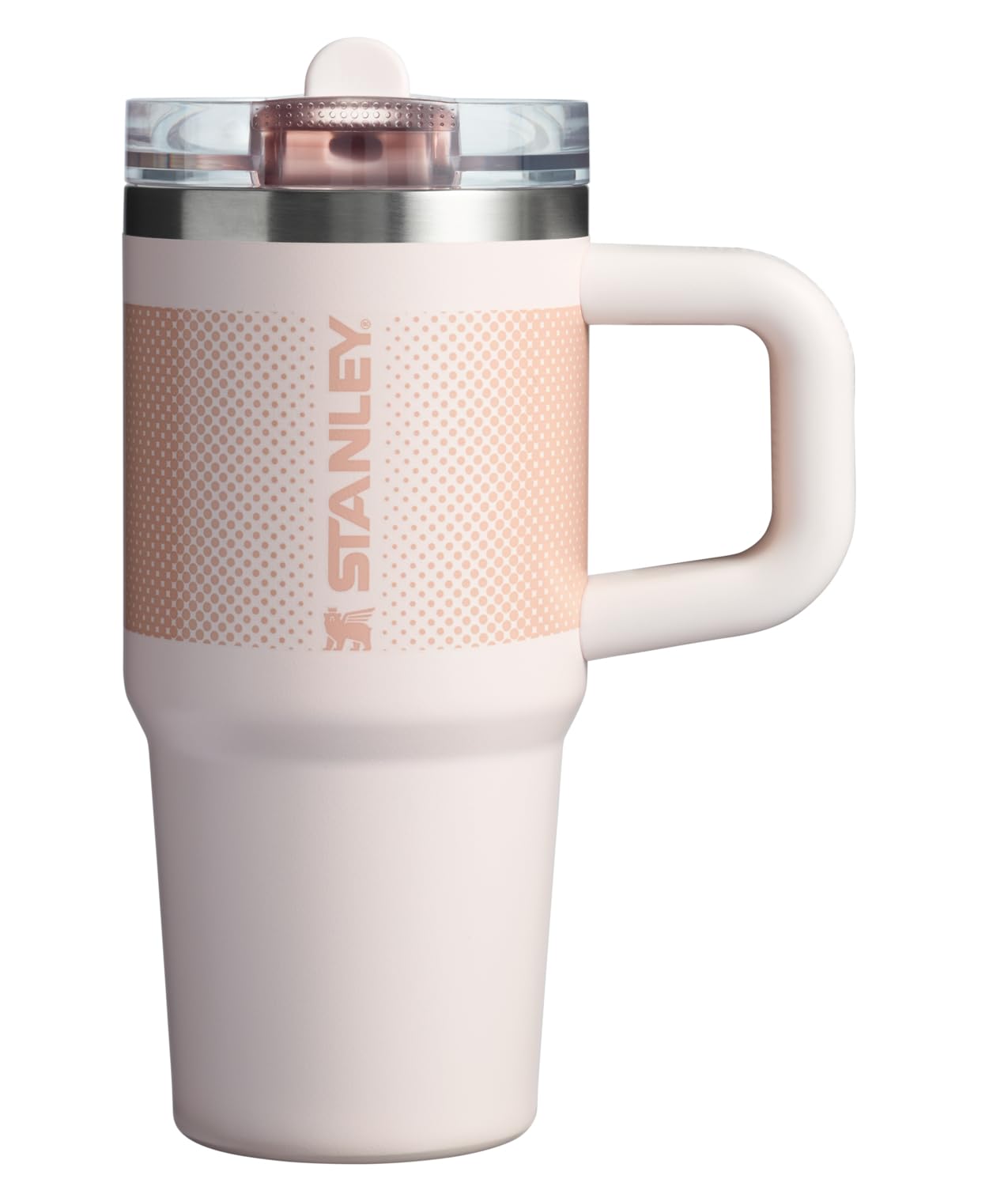STANLEY Quencher ProTour Flip Straw Tumbler with Leakproof Lid 14 oz | Built-In Straw and Handle | Cup Holder Compatible for Travel | Insulated Stainless Steel Cup | BPA-Free | Rose Quartz Fade