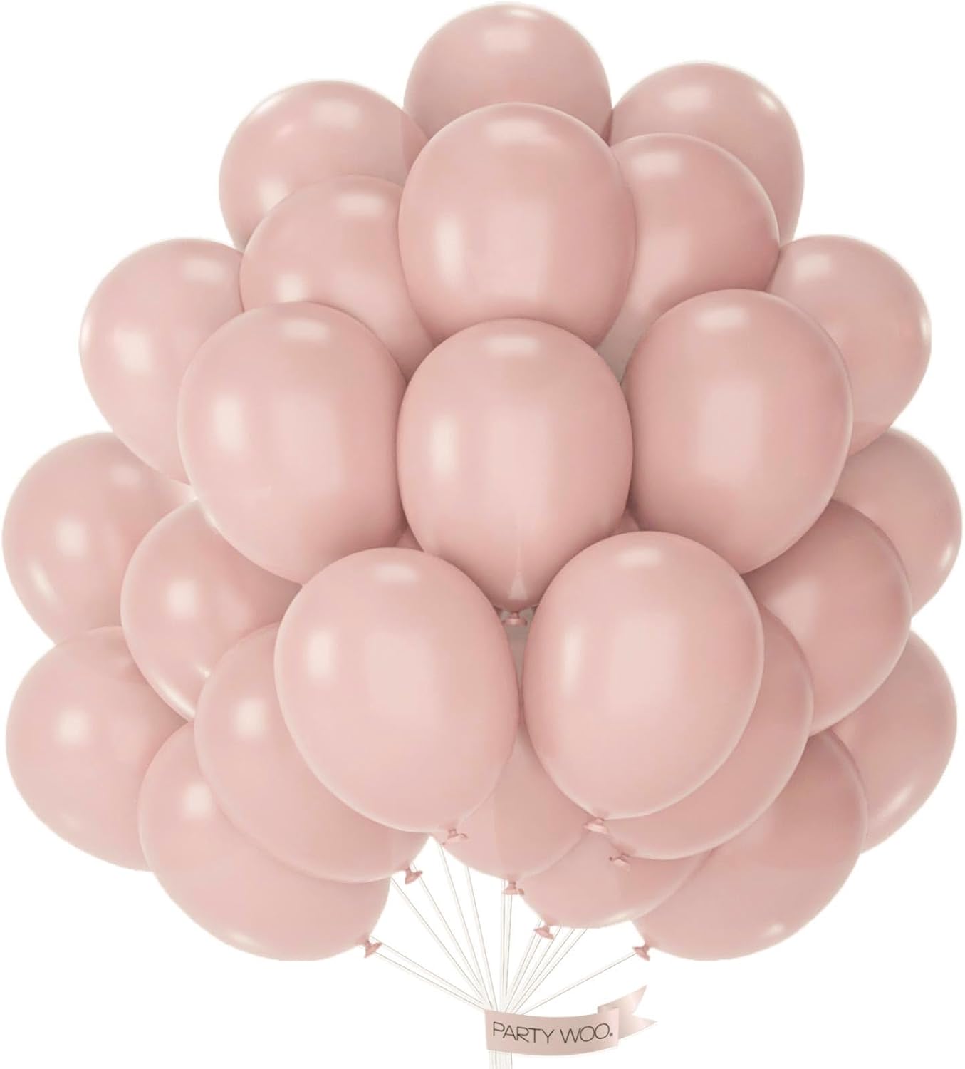 PartyWoo Dusty Pink Balloons - 50pcs 12 Inch Latex Helium Balloons for Birthday & Baby Shower Decor