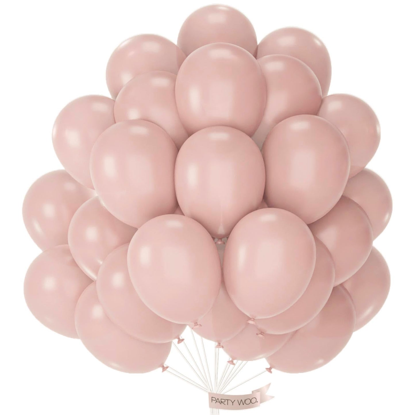 PartyWoo Dusty Pink Balloons 101pcs 12 Inch Boho Blush Lilac Pink Latex Helium Balloons for Princess Birthday Baby Shower Graduation Gender Reveal Anniversary Bachelorette Party Decorations Pink-F54