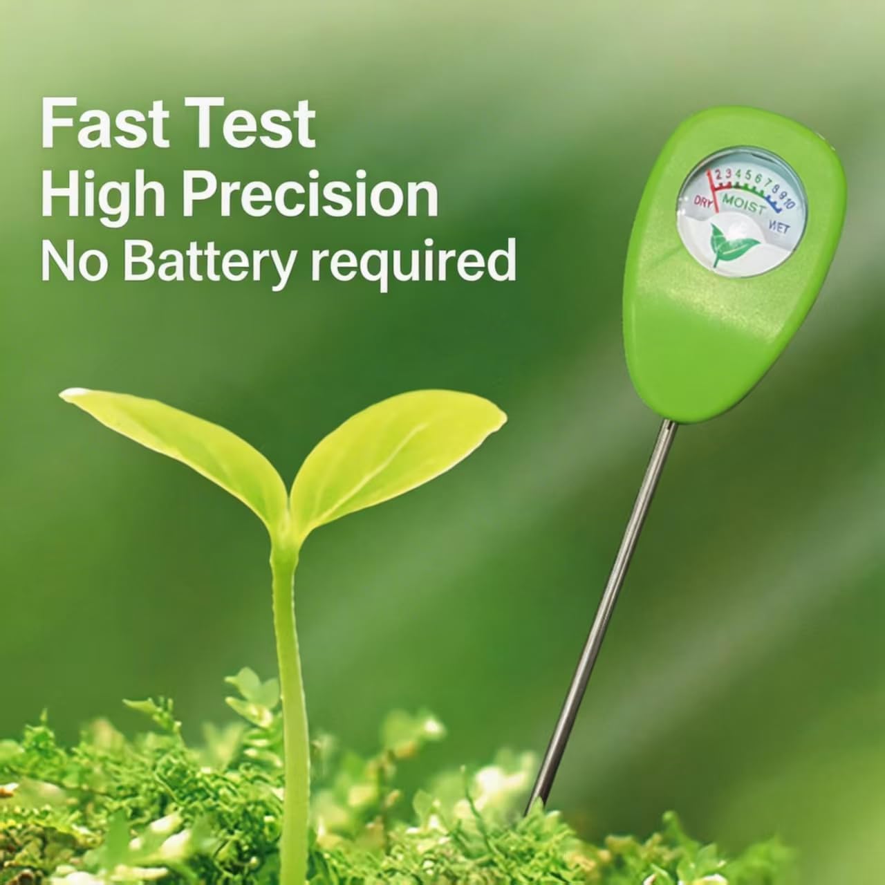 Skiennix Soil Moisture Meter - Accurate Hygrometer Sensor for Indoor/Outdoor Plants | No Battery Needed