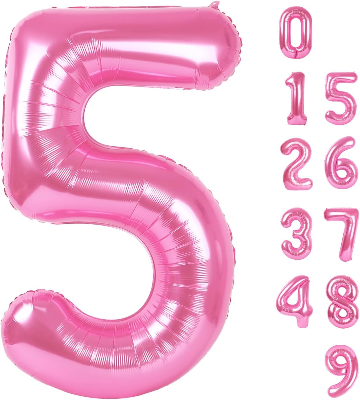 Skiennix 40-Inch Balloon Numbers - Big Pink 5th Birthday Decorations & Wedding Photo Shoot Decor