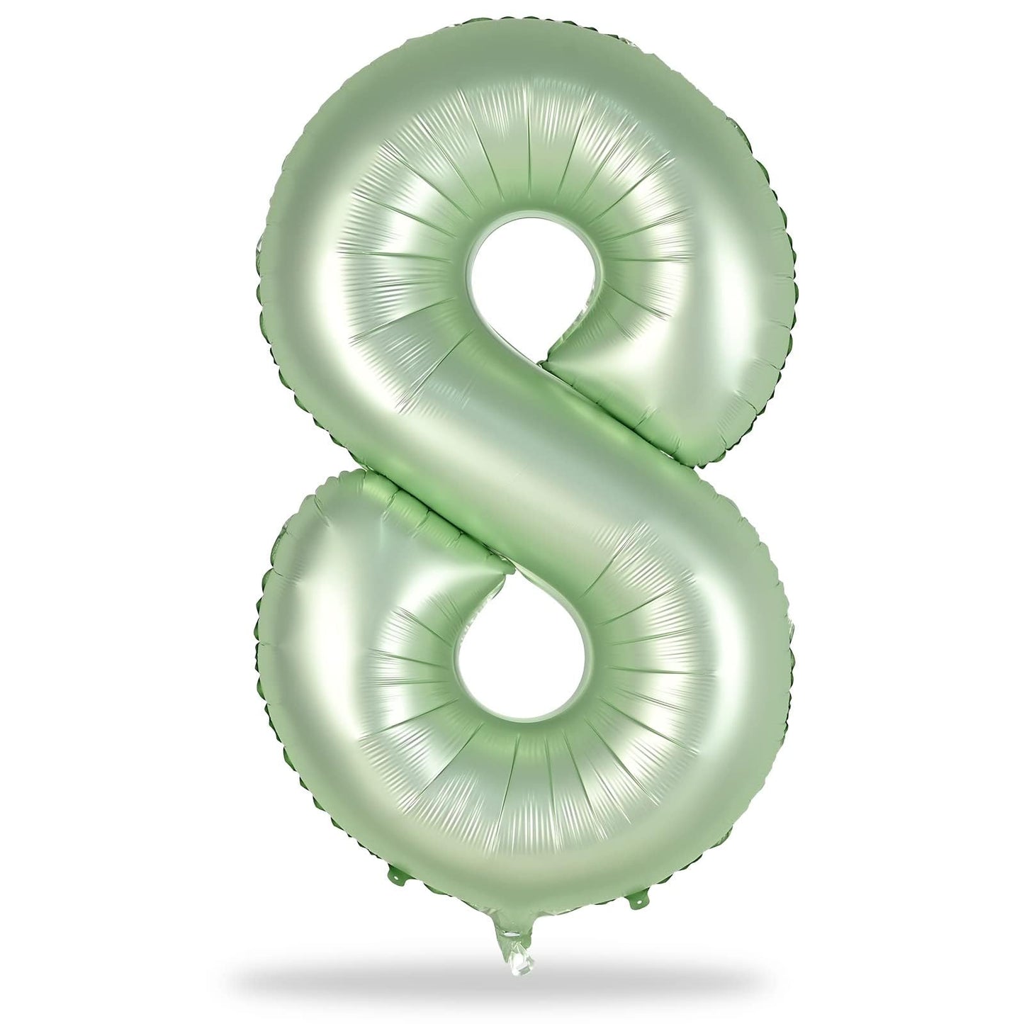 Sage Green Balloon Number 8, 40 Inch Large Self Inflating Foil Number Balloons 0-9, Olive Green Digital 8 Helium Balloon for 8th Girls Boys Women Jungle Safari Birthday Party Anniversary Decorations
