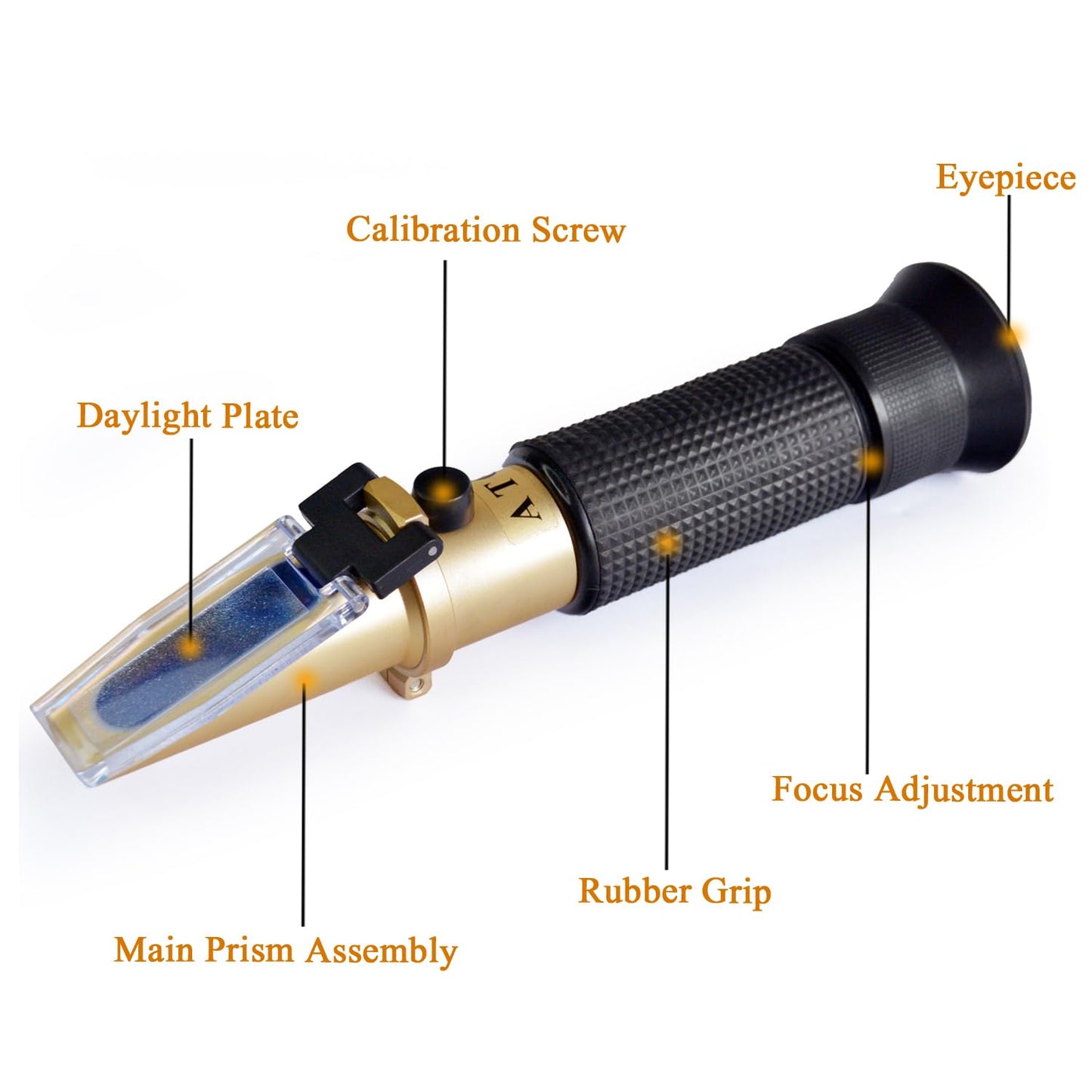 Dual Scale Brix Refractometer for Measuring Sugar Content in Food and Drink.
