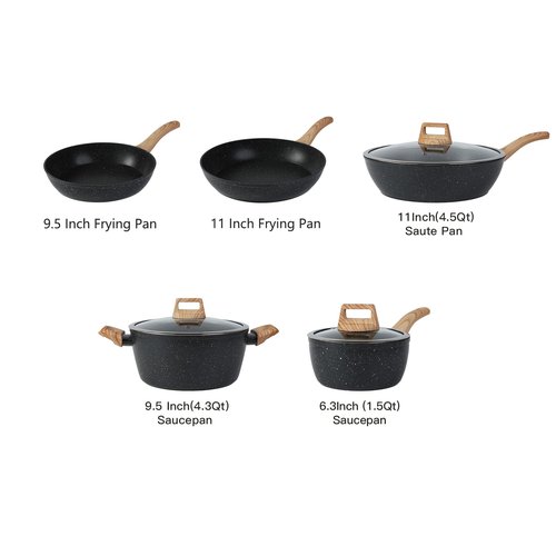 16PCS Pots and Pans Set Non Stick Cookware Set Nonstick with Cooking Set