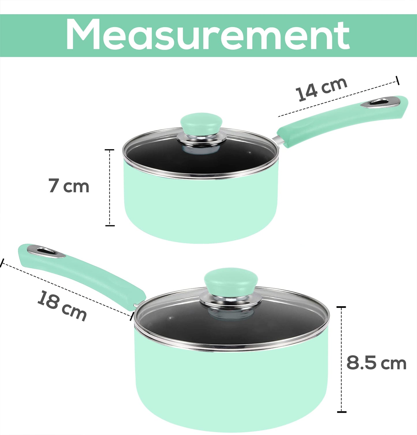 Utopia Kitchen Nonstick Stock Pot Saucepan Set with Lids, 1 Quart and 2 Quarts Multipurpose Stock Pots Set for Home, Kitchen or Restaurant, Copper & Grey