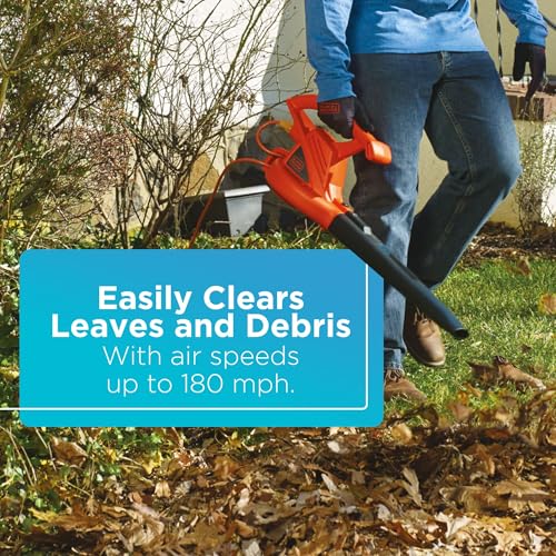 BLACK+DECKER 7-Amp Handheld Electric Leaf Blower - Corded, 180 MPH, Blower Only
