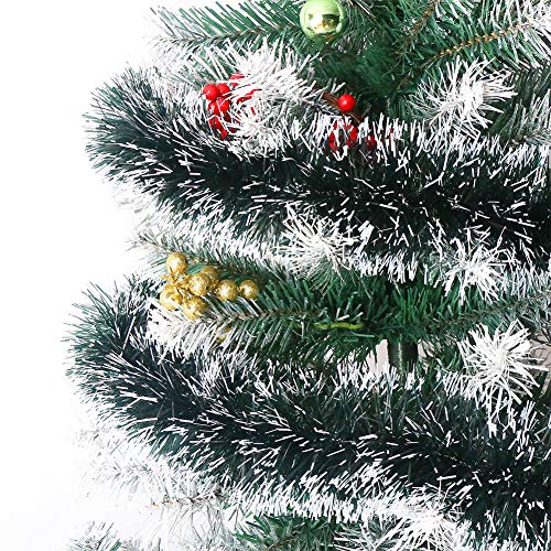 CCINEE 33FT Christmas Garland,Artificial Greenery Garland with Snow for Mantle Stair Fireplace Xmas Decoration