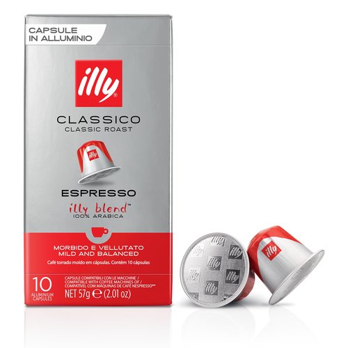Illy Espresso Capsules - Classico Roast Coffee Pods With Caramel & Jasmine Notes - 10 Count