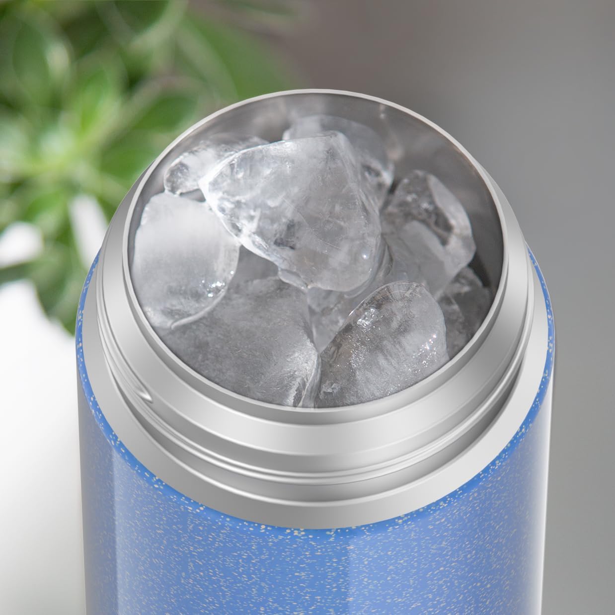 THERMOS FUNTAINER Water Bottle - 12 Ounce Kids Stainless Steel Vacuum Insulated - Glitter Periwinkle