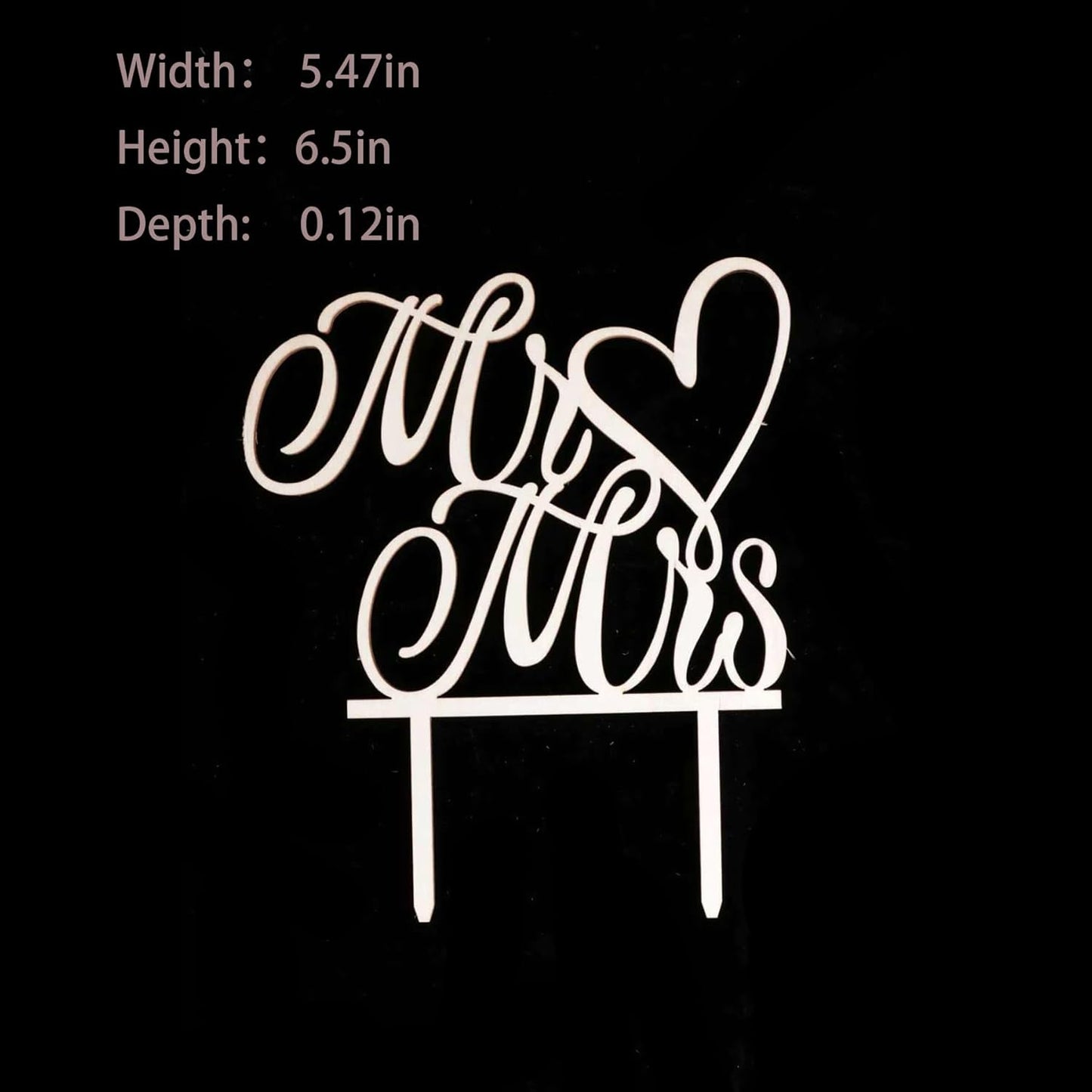 Mr & Mrs Wood Wedding Cake Topper - Elegant Bride & Groom Decor for Engagements & Anniversaries