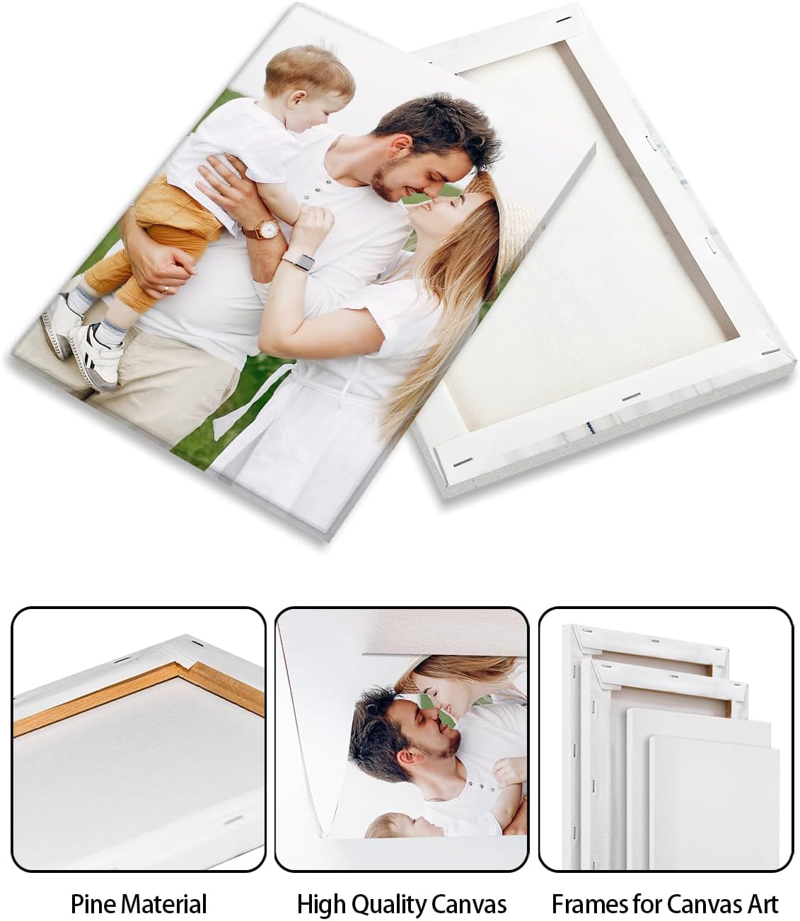 Skiennix Personalized Canvas Wall Art - Custom Framed 11x14 Prints for Home Decor | Unique Photo Gifts for Family & Friends