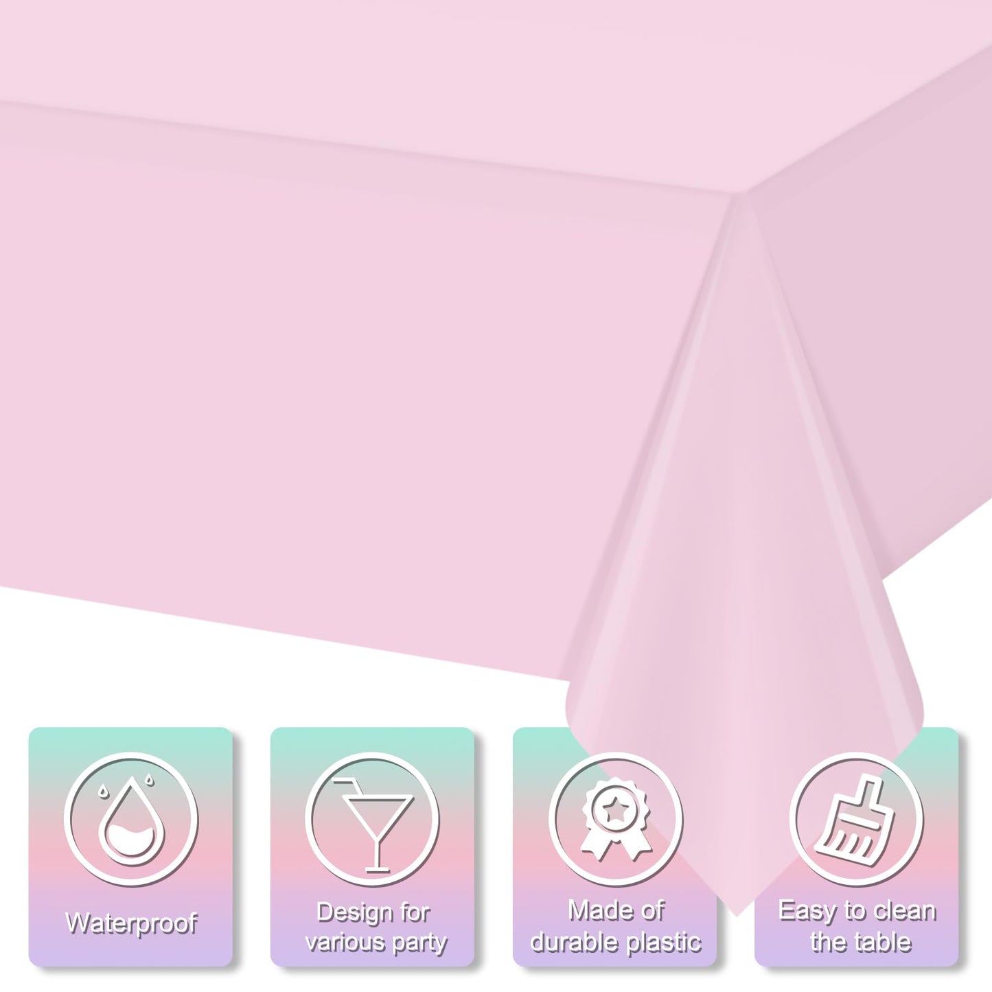 MASHAN 6Pack Round Gender Reveal Tablecloths,Disposable Plastic Pink and Blue Tablecloth,Table Covers for Boy or Girl Baby Shower Party Decorations,84 Inch