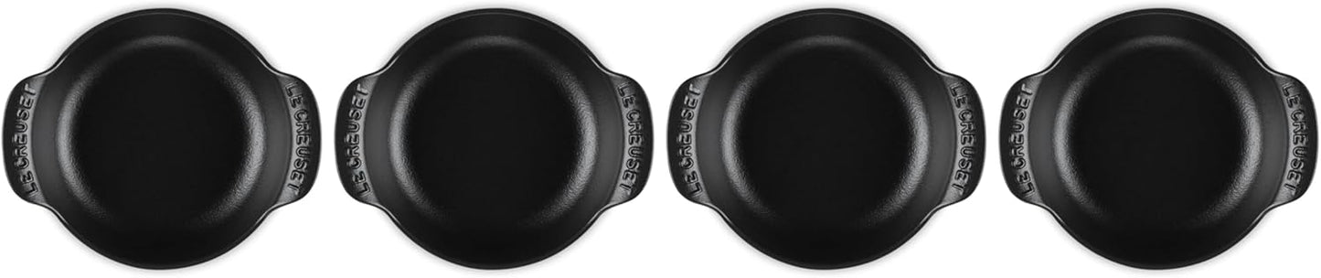 Le Creuset Enameled Cast Iron Mini Round Braiser Set - 4 Pieces, 0.3 Qt, Matte Black Finish