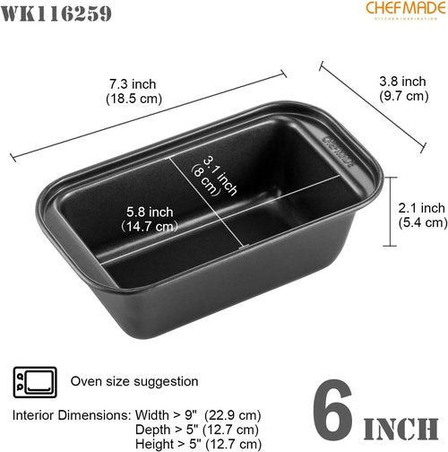 CHEFMADE Nonstick Bread Loaf Pan Set - Perfect for Meatloaf | Small 3.1" x 5.8" Size, Set of 2