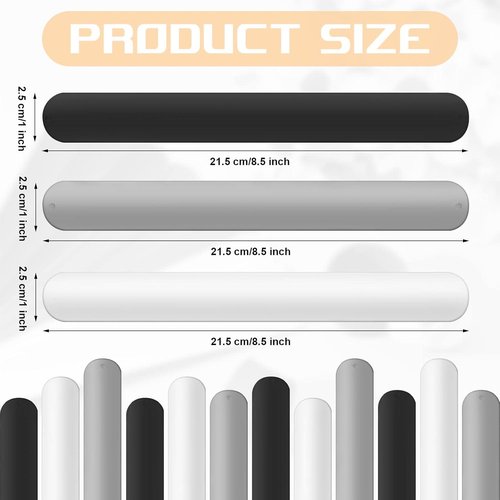 Cunhill Wrapping Paper Holder Clips - 9 Silicone Covered Metal Slap Bands for Gift Wrapping | White, Black, Grey