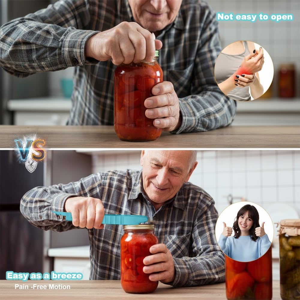 Mutil Jar Opener - Easy Grip Can & Bottle Opener for Seniors with Arthritis | Blue Color
