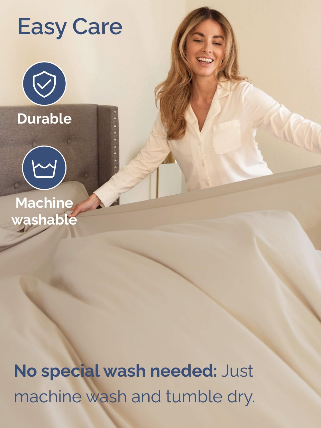 Skiennix Extra Deep Full Sheet Set | 6-Piece Breathable Cooling Bedding - Soft, Wrinkle-Free, Wheat Color