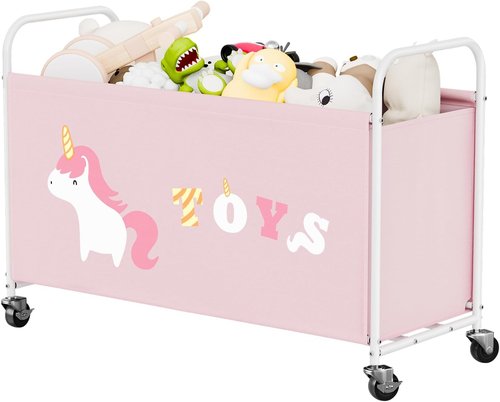 Granny Says Toy Box - Extra Large Kids Storage Chest with Wheels | 135L Pink Organizer for Toys