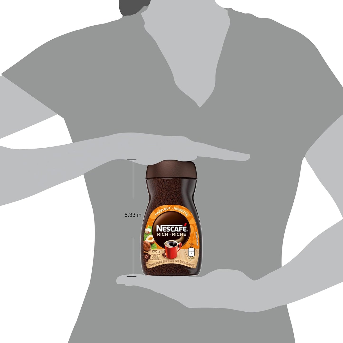 NESCAFÉ Rich Instant Coffee - Hazelnut Flavor, 100g | Premium Instant Brew