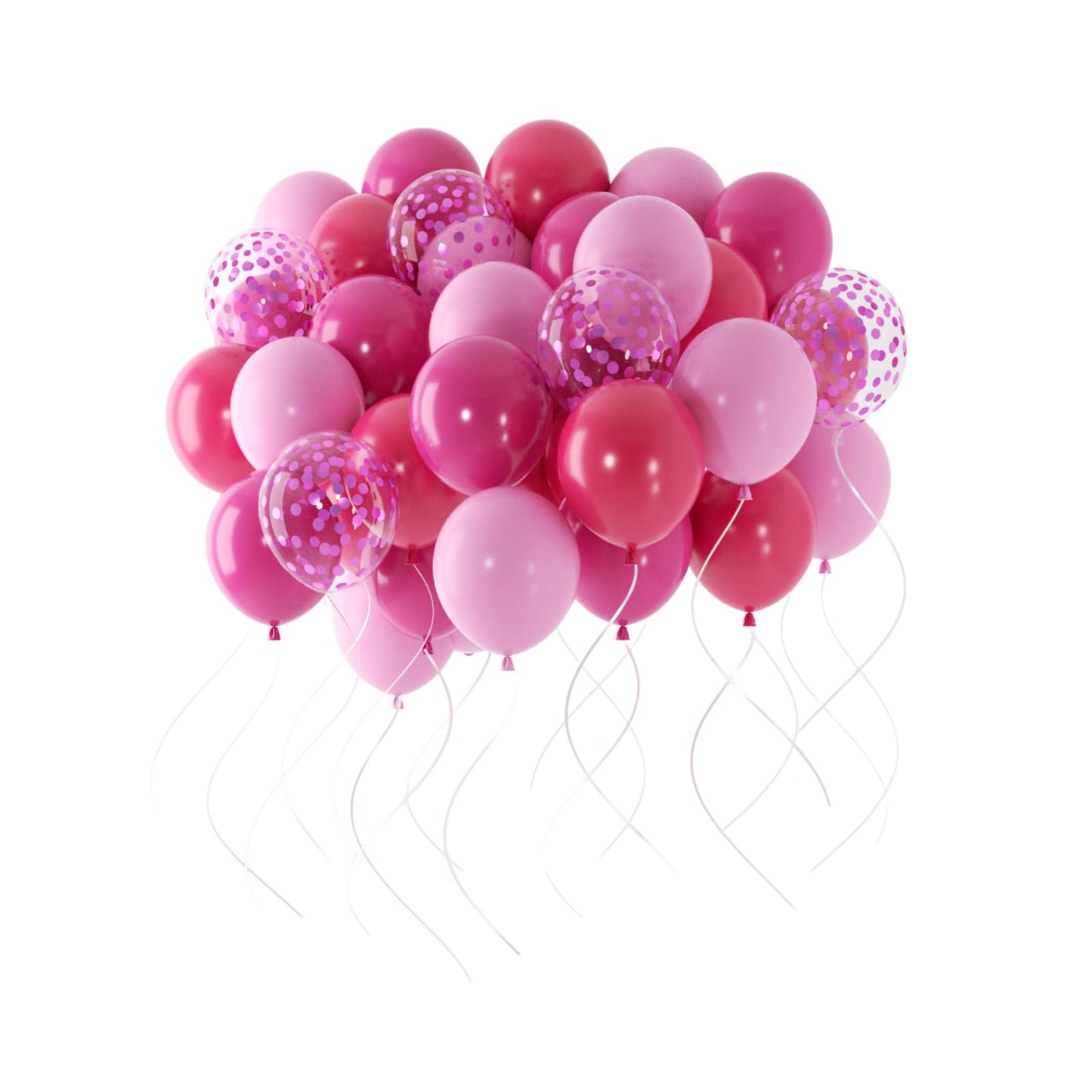 Pink Balloons Set, 66pcs 12 Inch Hot Pastel Pink Confetti Latex Balloon for Girls Women Birthday Baby Shower Wedding Princess Party Decorations