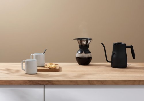 Bodum 34oz Bistro Gooseneck Electric Water Kettle, Pour Over Coffee & Tea, Stainless Steel, Matte Black
