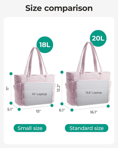BAGSMART Tote Bag for Women - Lightweight Puffy Shoulder Handbag with Compartments | Ideal for Travel, Work, Gym