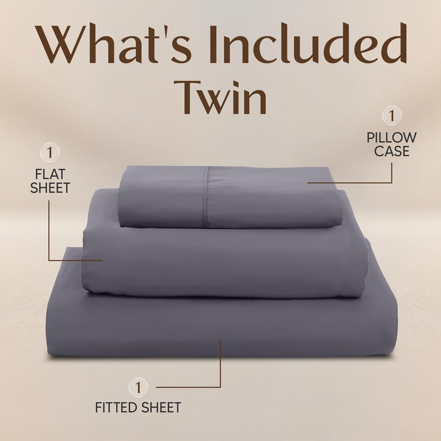 Utopia Bedding Twin Sheet Set - Soft & Breathable Microfiber, 3-Piece Bed Sheets, Oeko-Tex Certified | Grey