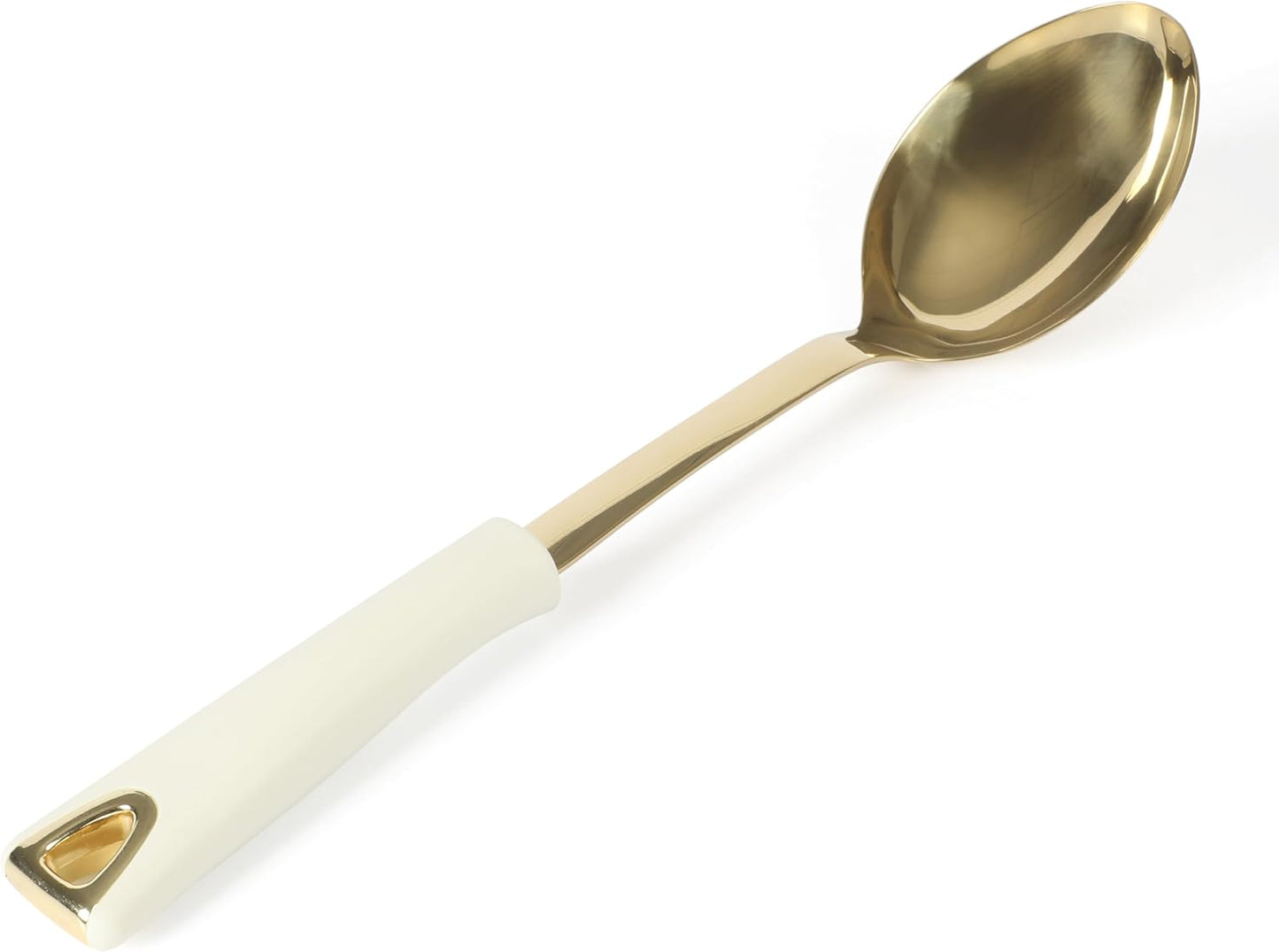 Martha Stewart Lockton 5-Piece Kitchen Tool Set - Durable Stainless Steel & Nylon Utensils with Gold Accents
