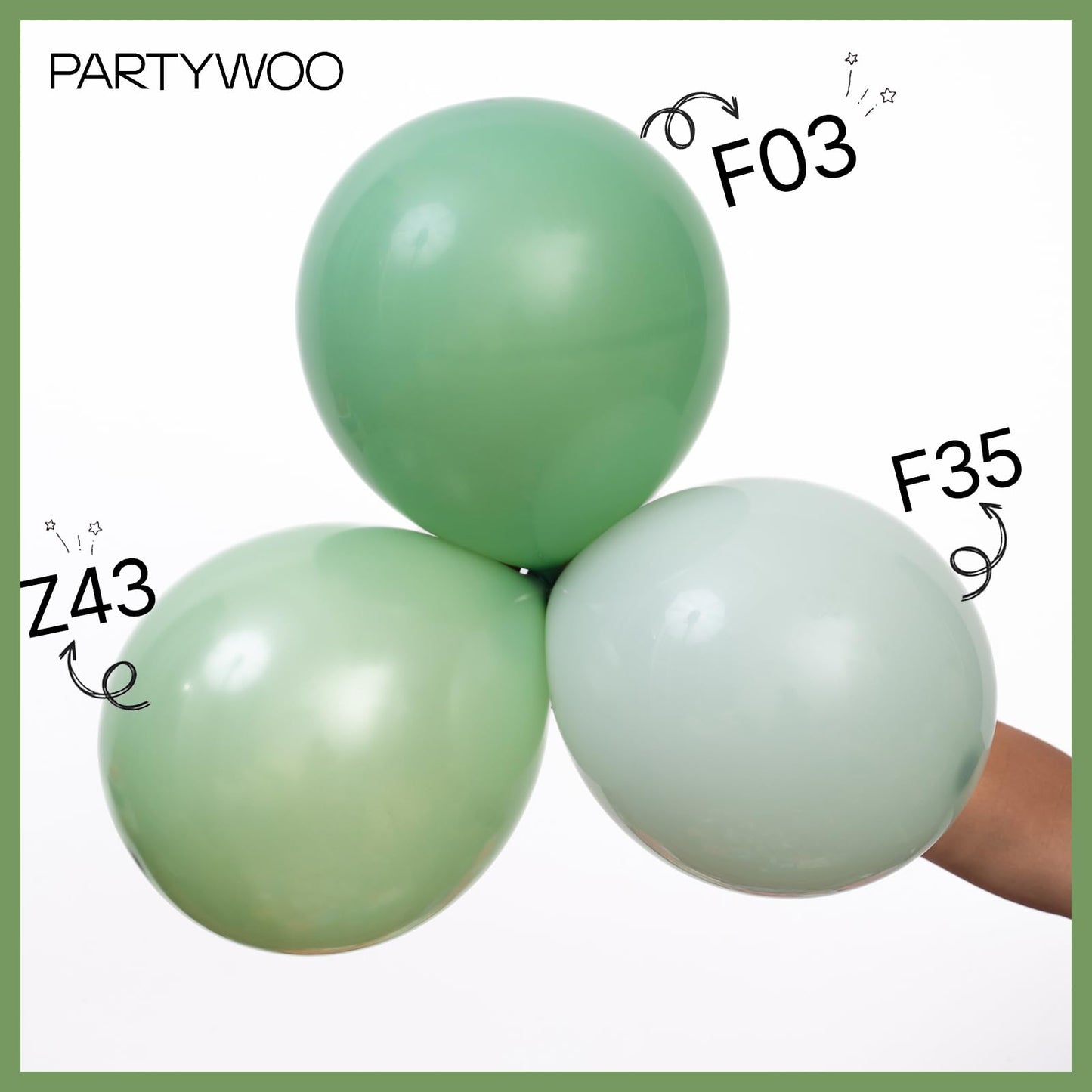 PartyWoo Pearl Light Green Balloons 140pcs Different Sizes of 18 12 10 5 Inch Pastel Neon Green Balloon Arch Kit for Baby Shower Wedding Spring Forest Theme Birthday Party Decorations Green-Z43