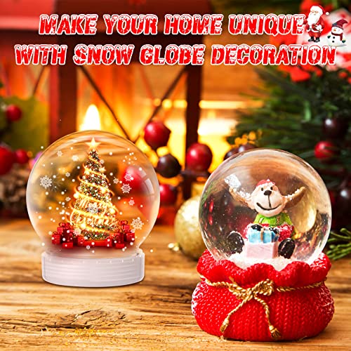 Mimorou 24 Pcs DIY Snow Globes Bulk with Detachable Bases - Christmas Decorations