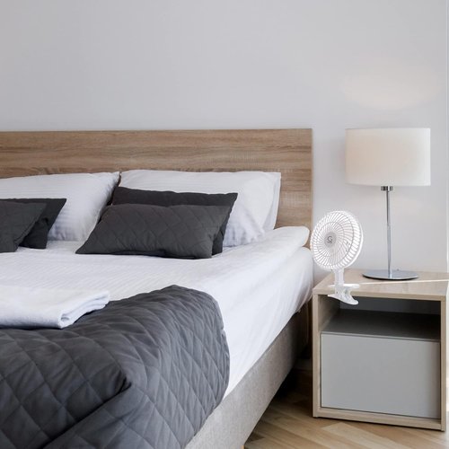 Genesis Clip Fan - 6-Inch Convertible Table-Top & Clip Design with Two Quiet Speeds - Off White