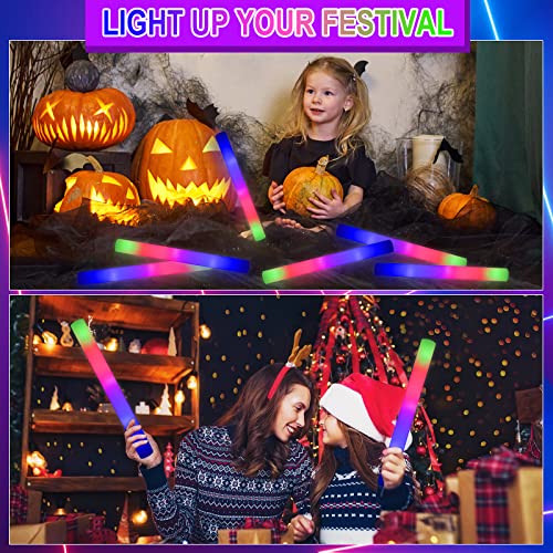 45 Pcs Glow Stick Bulk with 3 Flashing Modes - Foam Glow Party Supplies, Glow in Dark Party Pack for Weddings Raves Concerts