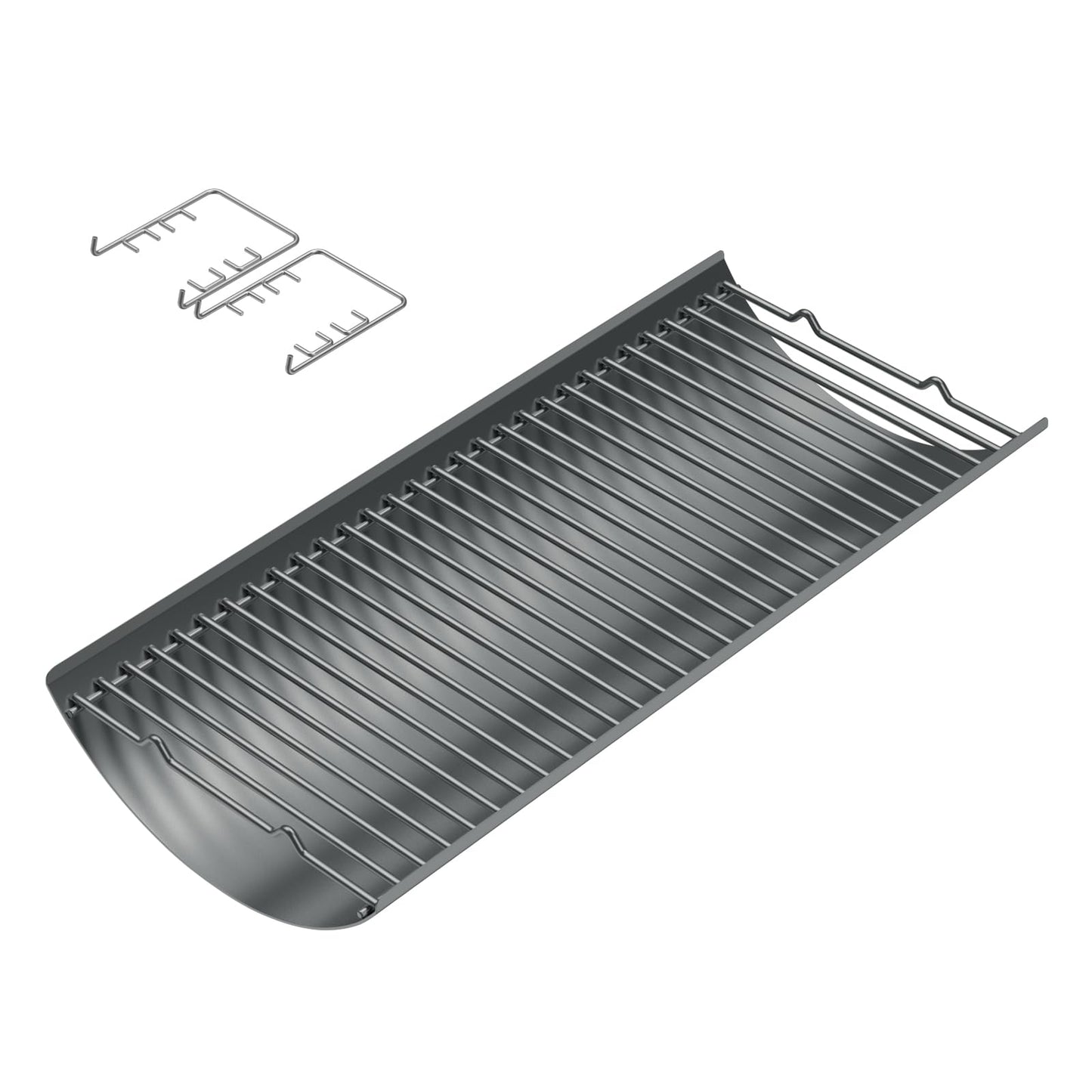 27 Inch Aluminized Steel Ash Pan for Chargriller Charcoal Grills 1224 1324 2121 2222 2727 2828 2929 Replacement Parts with 3pcs Removable Fire Grates and 2pcs Hanger for Charbroil 17302056 Grill