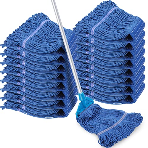 16 Pcs Commercial Cotton Mop Heads Replacement Looped End 27.6 Inch Heavy Duty