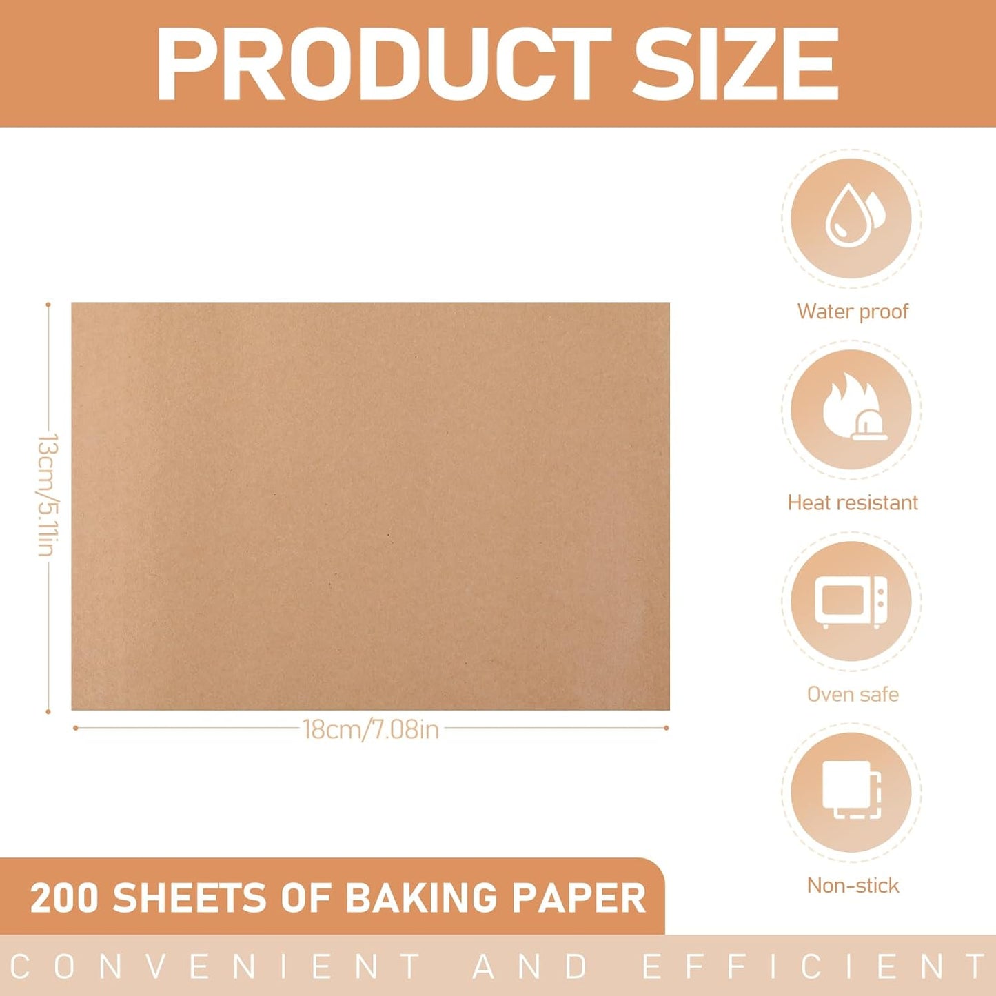 Large Parchment Paper Sheets by [Brand Name] - 200 Pcs Heavy-Duty Nonstick Baking Sheets | 13 x 18 Inch Brown Unbleached