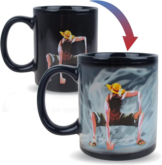 Heat-Sensitive One Piece Luffy Coffee Mug - Reactive Ceramic Cup for Fans