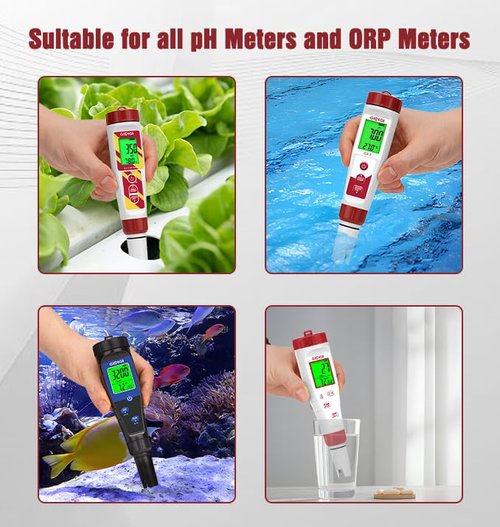 GIDIGI pH Electrode Storage Solution, 4-Pack 30ml pH Probe Solution for pH Meter and ORP Meter, 3 MOL KCL Electrode Filling/Storage Solution for Laboratory and Industrial Use