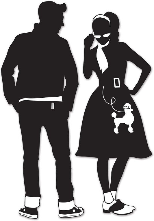 50's Dancing Silhouettes Decorations - Vintage Retro Party Props by Beistle