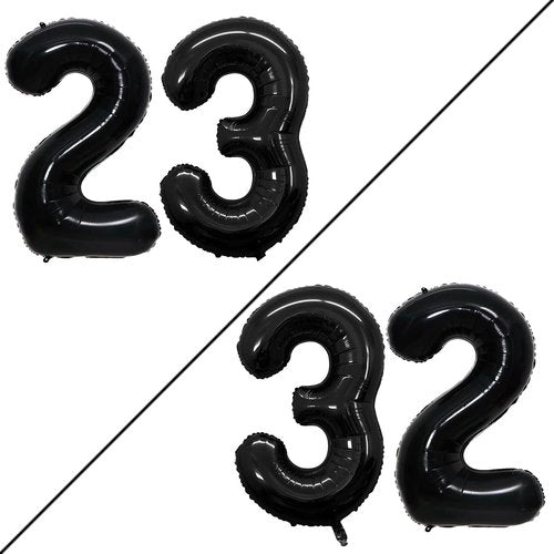 GOER Jumbo 42-Inch Number 23 Balloons - Black Foil Helium Decorations for 23rd Birthday Party