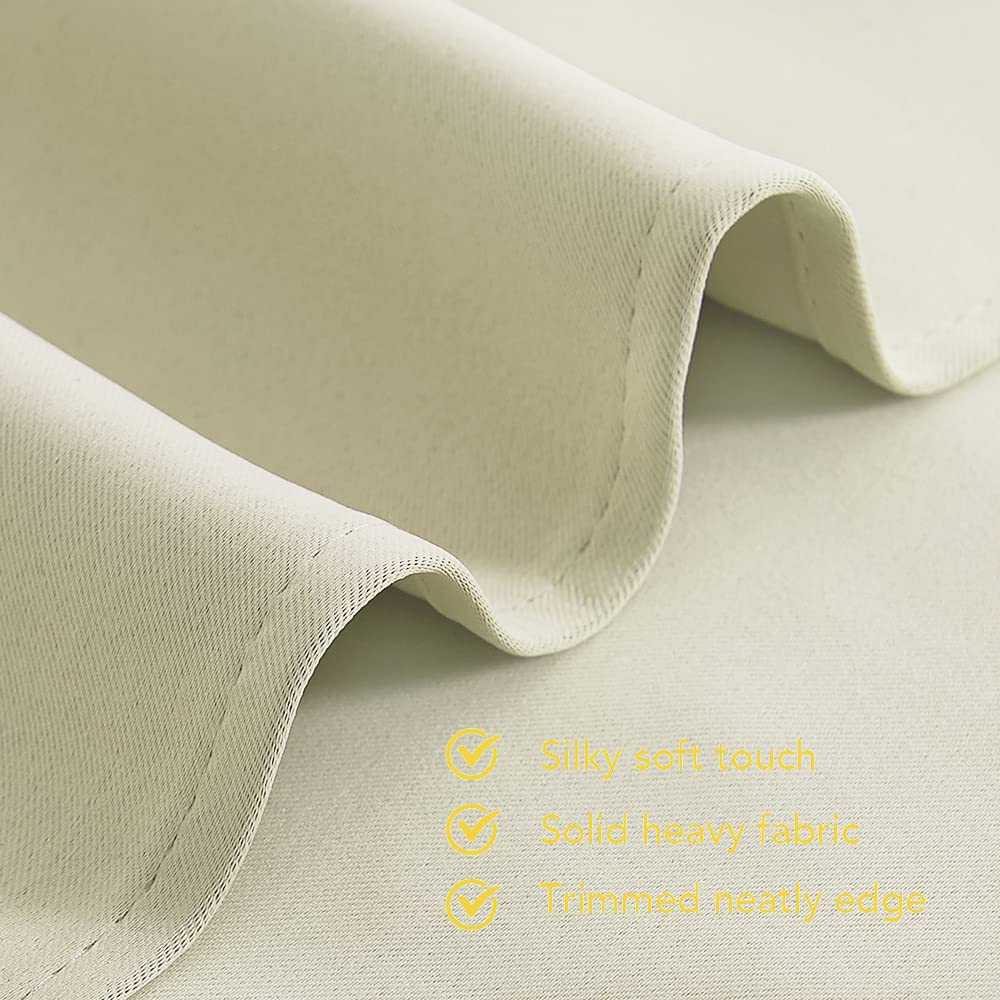 NICETOWN Room Darkening Draperies Window Curtain Panels, Thermal Insulated Grommet Room Darkening Curtains for Bedroom (Beige, 2 Panels, W70 x L108 -inch)