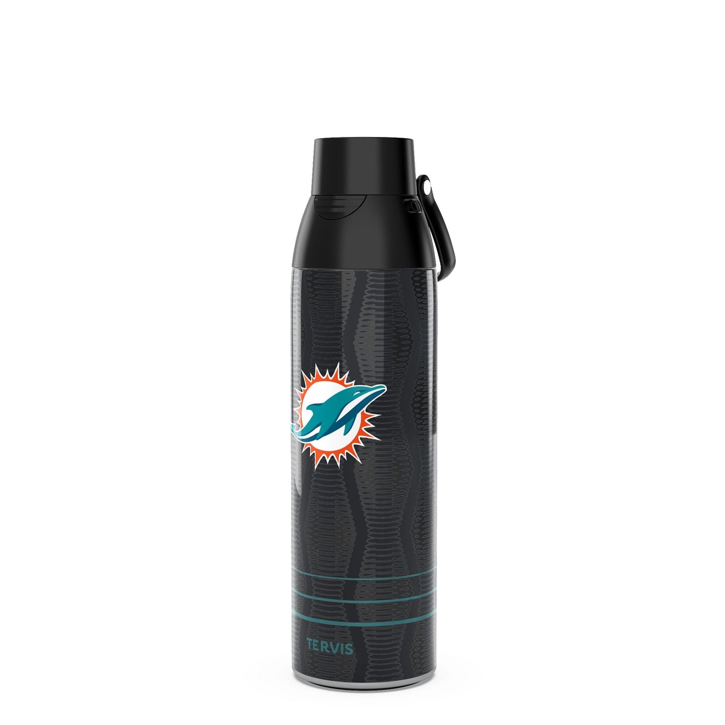 Tervis Venture Water Bottle NFL® Miami Dolphins - Full Speed Triple Insulated Tumbler Travel Cup Keeps Drinks Cold & Hot, 26oz, Stainless Steel