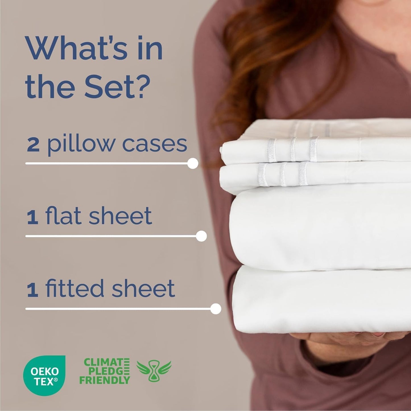 King Size 4 Piece Sheet Set - Ultra-Soft Cooling Bed Sheets | Hotel Luxury Bedding - Deep Pockets, Oeko-Tex Certified, White