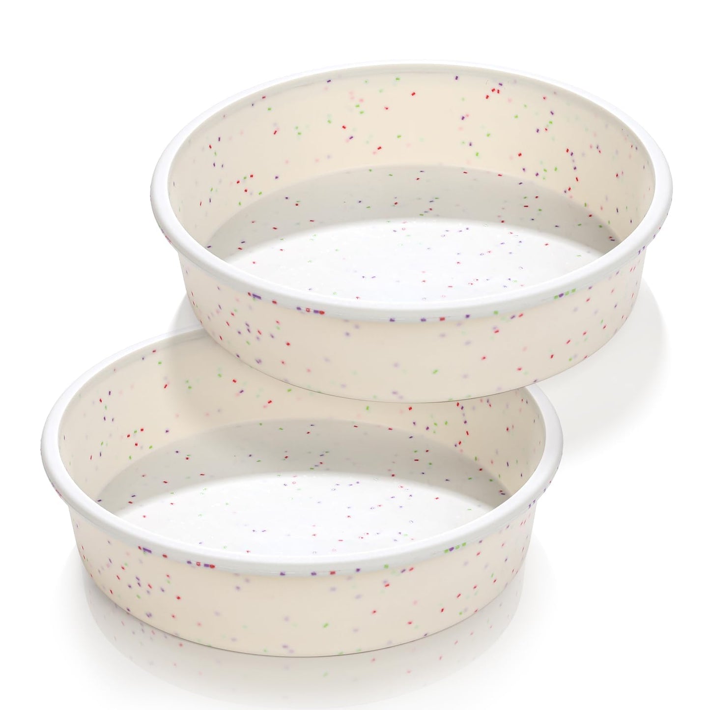 Vinino 6 Inch Silicone Round Cake Pan with Metal Reinforced Frame Set of 2, Nonstick Silicone Springform Pan for Baking Suitable for Making Layers, Cheese & Chocolate Cakes